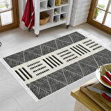 Dekoreko Kaymaz Taban Djt Mutfak Halısı Star Pamuk Saçaklı İskandinav M1282