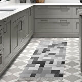 Dekoreko Kaymaz Taban Djt Mutfak Halısı Yıldız Deri Saçaklı Modern Mu113