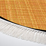 Alanur Home Kaymaz Taban Djt Banyo Mutfak Salon Halı Yıldız Deri Saçaklı Yuvarlak Dokuma Desen E5007