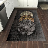 Dekoreko Kaymaz Taban Djt Mutfak Halısı Yıldız Deri Modern E4052