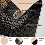 Dekoreko Kaymaz Taban Djt Mutfak Halısı Yıldız Deri Modern E4052