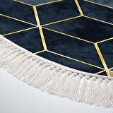 Dekoreko Kaymaz Taban Djt Mutfak Halısı Star Pamuk Saçaklı Oval İskandinav 2146M