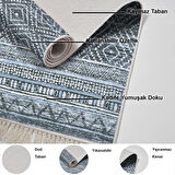 Dekoreko Kaymaz Taban Djt Mutfak Halısı Trend Saçaklı İskandinav F5087