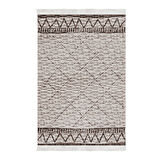 Dekoreko Kaymaz Taban Djt Salon Halısı Yıldız Deri Saçaklı İskandinav F5081