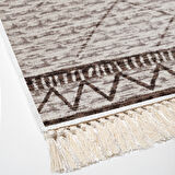 Dekoreko Kaymaz Taban Djt Salon Halısı Yıldız Deri Saçaklı İskandinav F5081