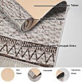 Dekoreko Kaymaz Taban Djt Salon Halısı Yıldız Deri Saçaklı İskandinav F5081