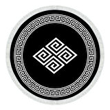 Dekoreko Kaymaz Taban Djt Mutfak Halısı Yıldız Deri Saçaklı Yuvarlak Modern 656M