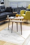 Kaymaz Dijital Mutfak & Salon Halı Trend Saçaklı Geometrik E5008
