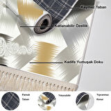 Dekoreko Kaymaz Taban Djt Salon Halısı Star Pamuk Saçaklı Modern S1030