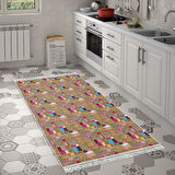 Dekoreko Kaymaz Taban Djt Mutfak Halısı Trend Saçaklı Modern 2155M