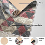 Dekoreko Kaymaz Taban Djt Banyo Halısı Yıldız Deri Saçaklı İskandinav 661M