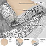 Dekoreko Kaymaz Taban Djt Salon Halısı Yıldız Deri Saçaklı Yuvarlak Modern 1460