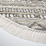 Dekoreko Kaymaz Taban Djt Banyo Halısı Star Pamuk Saçaklı Oval İskandinav F5087