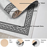 Dekoreko Kaymaz Taban Djt Mutfak Halısı Yıldız Deri Saçaklı Modern 626M