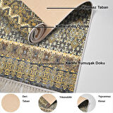 Dekoreko Kaymaz Taban Djt Salon Halısı Yıldız Deri Saçaklı İskandinav 1700