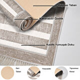 Dekoreko Kaymaz Taban Djt Salon Halısı Yıldız Deri Saçaklı Modern 1545