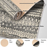 Dekoreko Kaymaz Taban Djt Salon Halısı Yıldız Deri İskandinav F5080