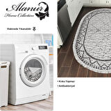 Dekoreko Kaymaz Taban Djt Mutfak Halısı Trend Saçaklı Oval İskandinav F5081