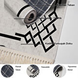 Dekoreko Kaymaz Taban Djt Salon Halısı Star Pamuk Saçaklı Modern 1919