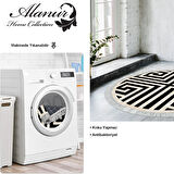 Dekoreko Kaymaz Taban Djt Salon Halısı Star Pamuk Saçaklı Yuvarlak Modern 658M