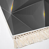 Dekoreko Kaymaz Taban Djt Salon Halısı Star Pamuk Saçaklı Modern F5005