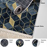 Dekoreko Kaymaz Taban Djt Mutfak Halısı Star Pamuk Saçaklı İskandinav 2146M