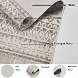 Dekoreko Kaymaz Taban Djt Mutfak Halısı Trend Saçaklı İskandinav F5078