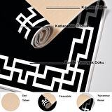 Dekoreko Kaymaz Taban Djt Mutfak Halısı Yıldız Deri Modern F5035