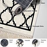 Dekoreko Kaymaz Taban Djt Mutfak Halısı Star Pamuk Saçaklı Modern 688M