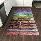 Dekoreko Kaymaz Taban Djt Mutfak Halısı Yıldız Deri Modern Mu136