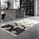 Dekoreko Kaymaz Taban Djt Mutfak Halısı Yıldız Deri Saçaklı İskandinav 2146M