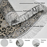 Dekoreko Kaymaz Taban Djt Salon Halısı Trend Saçaklı Oval Modern 659M