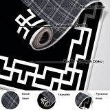 Dekoreko Kaymaz Taban Djt Salon Halısı Star Pamuk Modern F5035