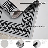 Dekoreko Kaymaz Taban Djt Salon Halısı Trend Saçaklı Modern 608M