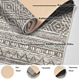 Dekoreko Kaymaz Taban Djt Mutfak Halısı Yıldız Deri İskandinav F5087