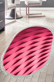 Kaymaz Dijital Mutfak & Salon Halı Star Pamuk Saçaklı Oval Geometrik E5017