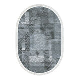 Dekoreko Kaymaz Taban Djt Banyo Halısı Yıldız Deri Saçaklı Oval İskandinav F5132