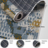 Dekoreko Kaymaz Taban Djt Salon Halısı Star Pamuk Modern M5015