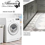 Dekoreko Kaymaz Taban Djt Mutfak Halısı Star Pamuk Saçaklı Oval İskandinav F5085