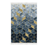 Dekoreko Kaymaz Taban Djt Salon Halısı Yıldız Deri Saçaklı İskandinav 2146M