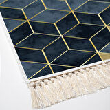 Dekoreko Kaymaz Taban Djt Salon Halısı Yıldız Deri Saçaklı İskandinav 2146M