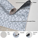 Dekoreko Kaymaz Taban Djt Salon Halısı Trend Saçaklı Modern 757