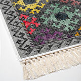 Dekoreko Kaymaz Taban Djt Salon Halısı Star Pamuk Saçaklı İskandinav F5008