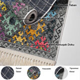 Dekoreko Kaymaz Taban Djt Salon Halısı Star Pamuk Saçaklı İskandinav F5008