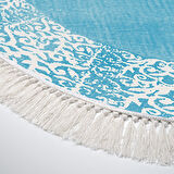 Dekoreko Kaymaz Taban Djt Mutfak Halısı Yıldız Deri Saçaklı Oval Modern 1460