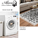 Dekoreko Kaymaz Taban Djt Salon Halısı Yıldız Deri Saçaklı Modern 1910