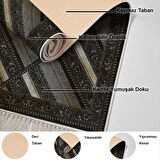 Dekoreko Kaymaz Taban Djt Mutfak Halısı Yıldız Deri Saçaklı Modern 731
