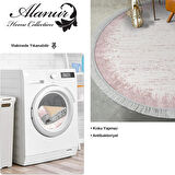 Dekoreko Kaymaz Taban Djt Salon Halısı Yıldız Deri Saçaklı Yuvarlak Modern 1342