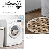 Dekoreko Kaymaz Taban Djt Mutfak Halısı Trend Saçaklı Yuvarlak Modern 1926