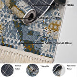 Dekoreko Kaymaz Taban Djt Mutfak Halısı Star Pamuk Saçaklı Modern M5015